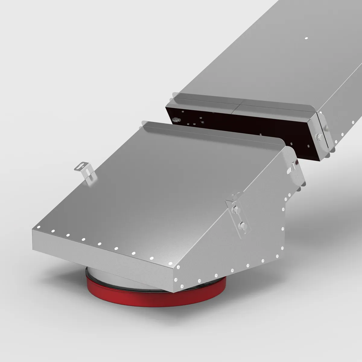 Zdjęcie przedstawiające zbliżenie fragmentu przejścia dachowego nad murłatą bez ocieplenia termicznego