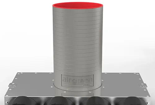 Krociec- Air-Green-Pro-Hybryda Zbliżenie przyłącza hybrydowego w skrzynce rozprężnej Air Green Pro
