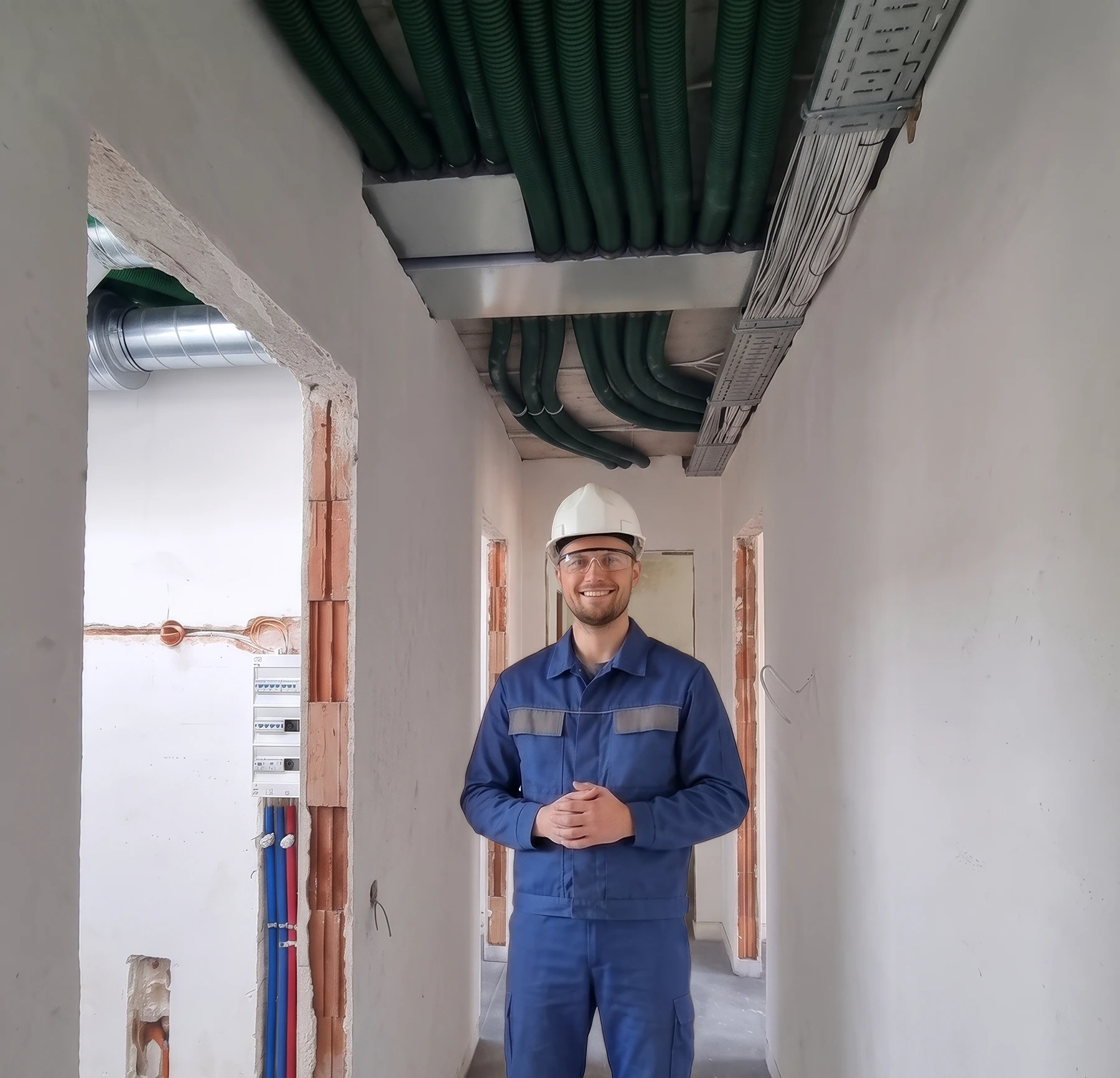 Montaż instalacji rekuperacji na budowie